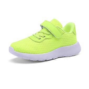 Scarpe da ginnastica leggere in rete per ragazze, scarpe casual traspiranti con suola spessa, scarpe da scuola slip-on - Verde, taglia 32