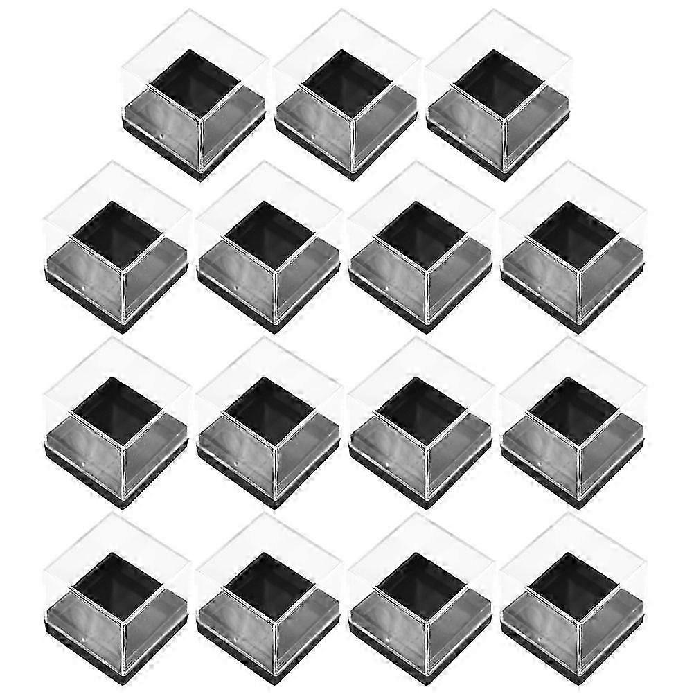 15pcs Clear Square Cube Mineral Specimen Display Cases Sample Storage Boxes