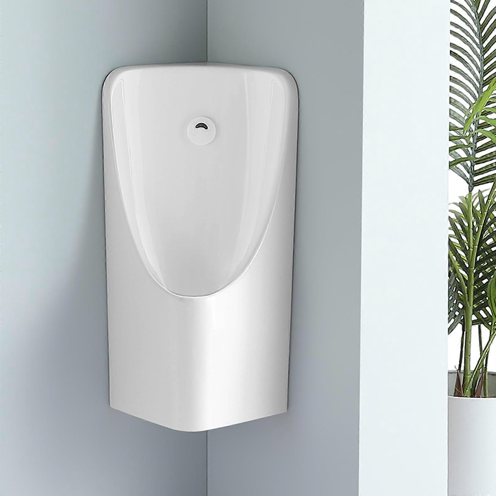 Automatic Sensor Urinal White Ceramic Wall Mounted CornerSaving Design for Bathroom Men