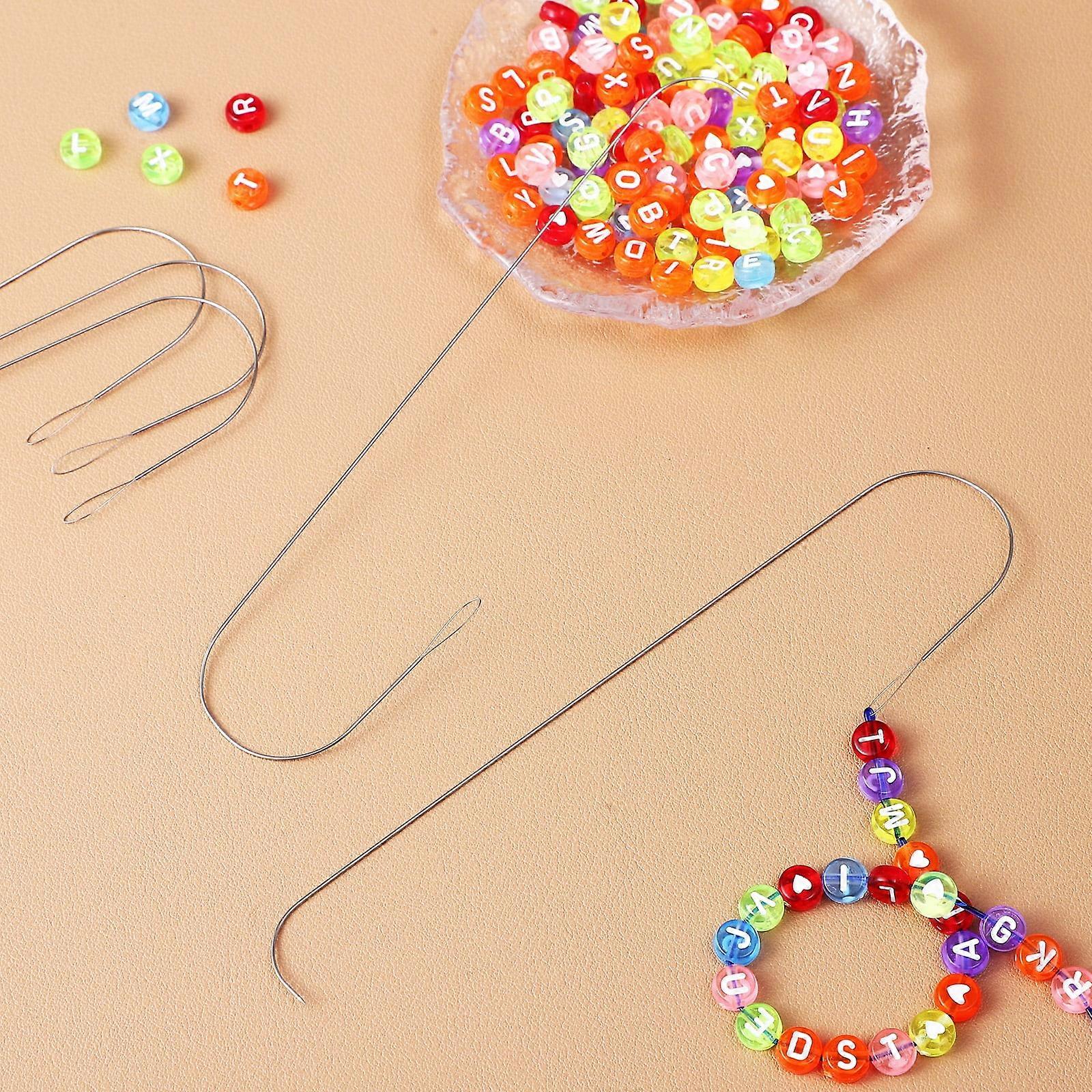 6pcs Bead Spinners Needles Clip Shape Beading Needles Small Beads Stringing Tools