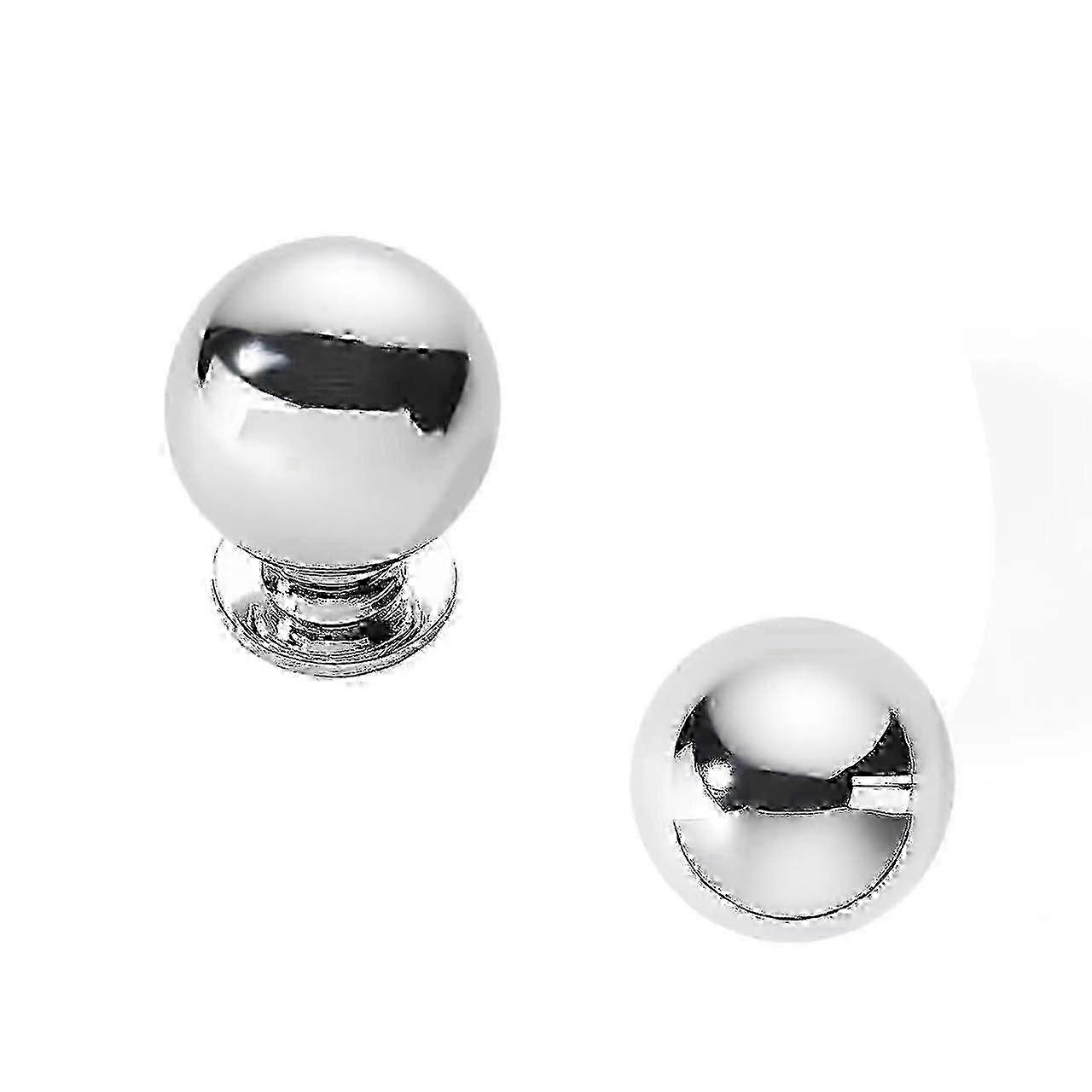 10 Pcs Polished Chrome Cabinet Knobs Small Ball Kitchen Cabinet Hardware Drawer Knobs for Drawers 1' Knobs Pack of 10 Polished Chrome