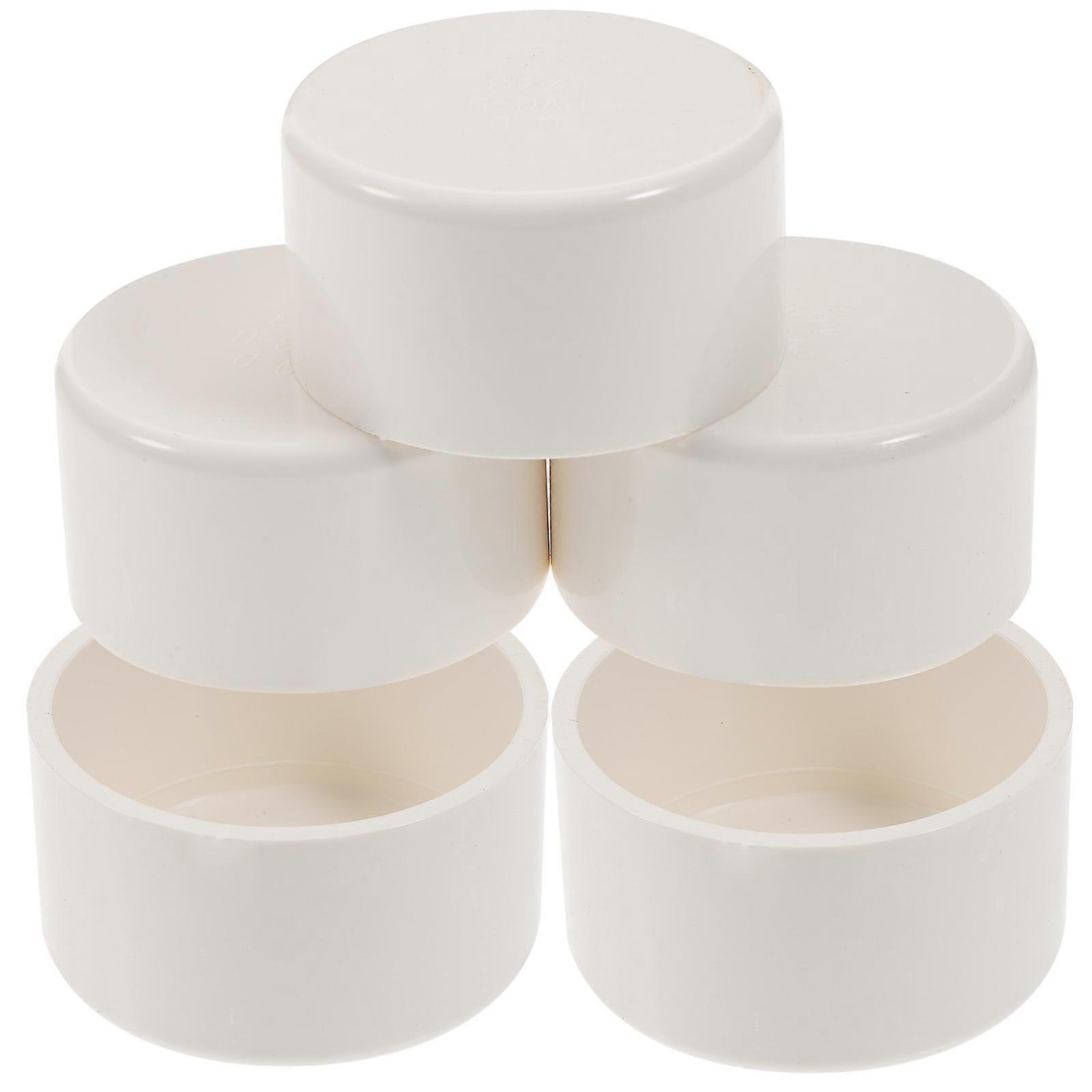PVC Pipe End Caps for Tube Application 8Pcs White Pipe Plug Socket Set