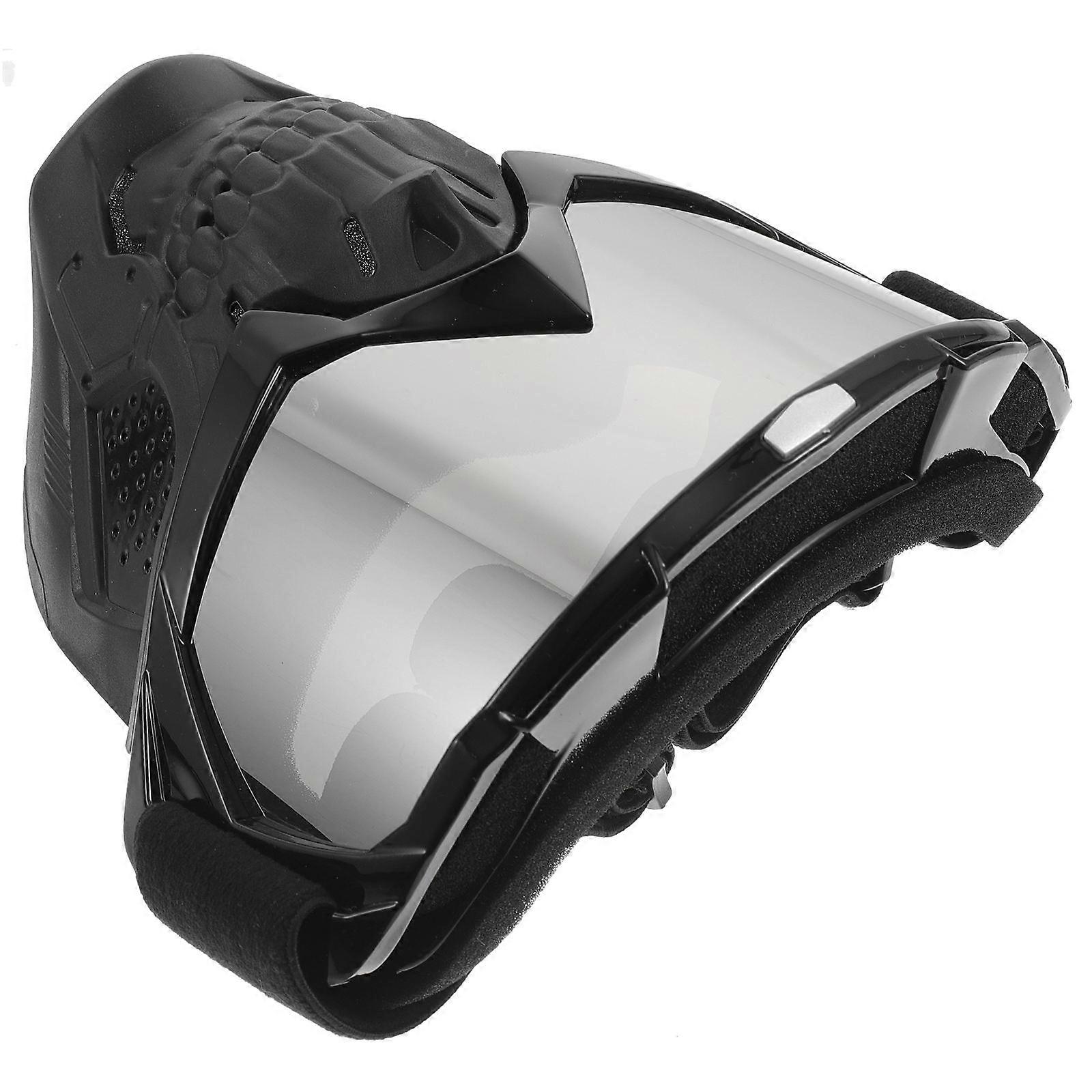 Motorcycle Goggles Face Hood Windproof Function Black Pc Material