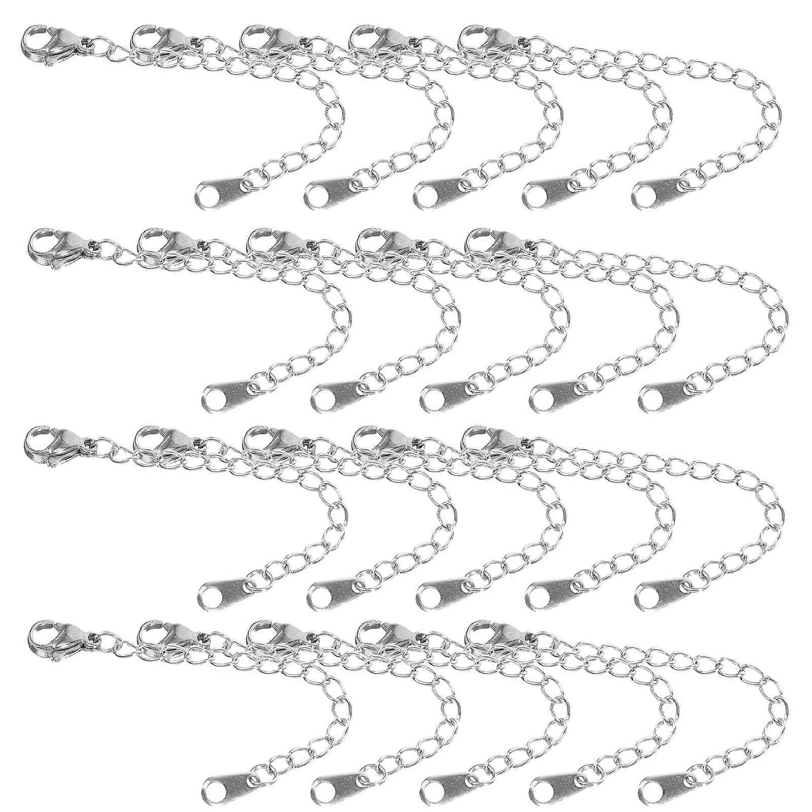 20Pcs Dragon Clasp Extender Chains for DIY Silver Bracelet Making