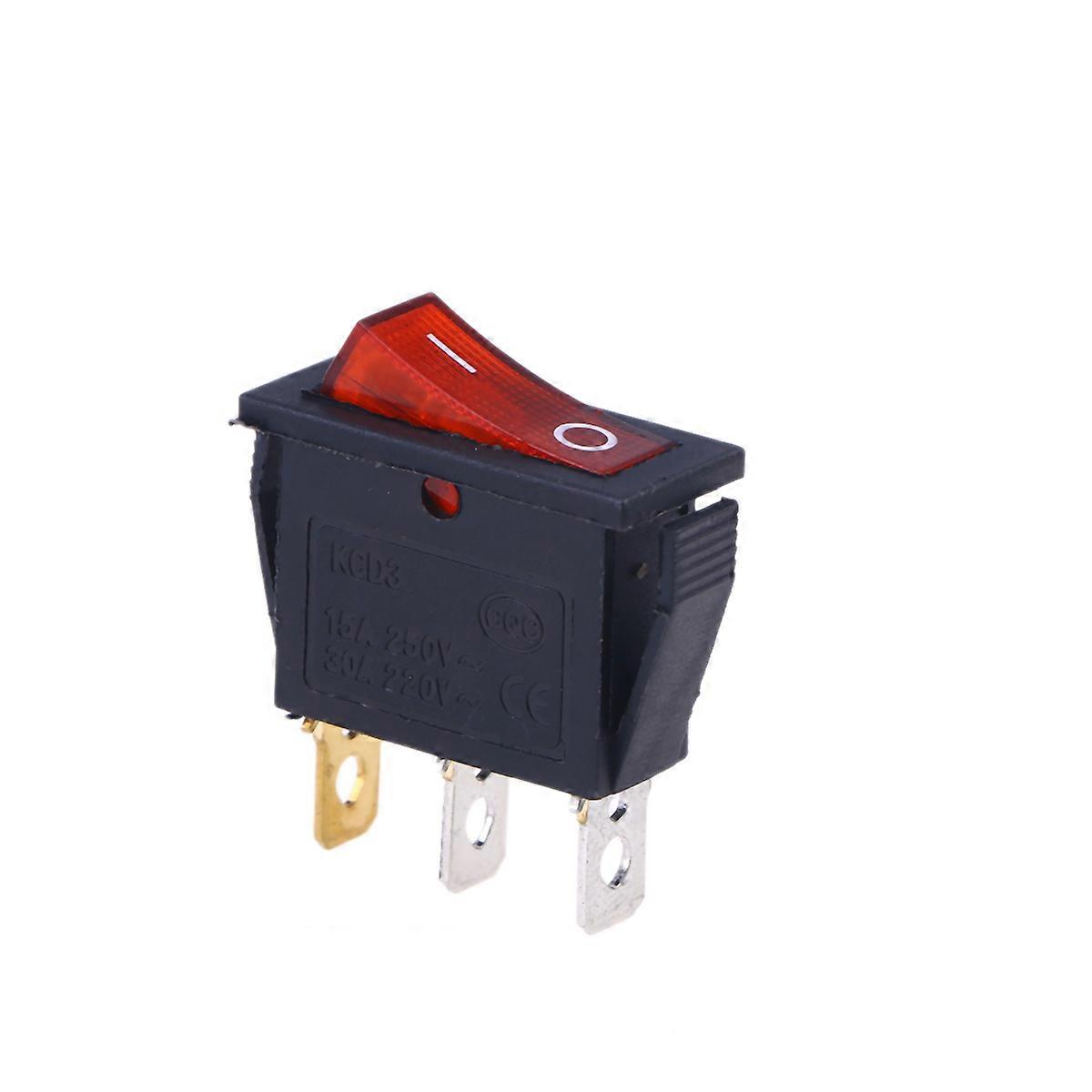220V Rocker Ship Switch Control with Red Light Push Button 2Pcs