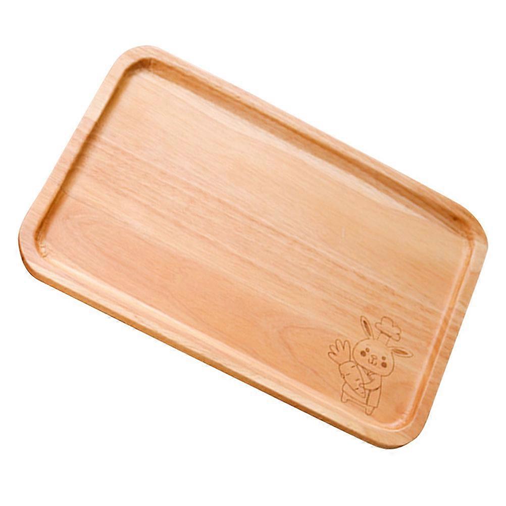 Rectangular Wooden Serving Tray Bread Tray for Storing in Light Yellow