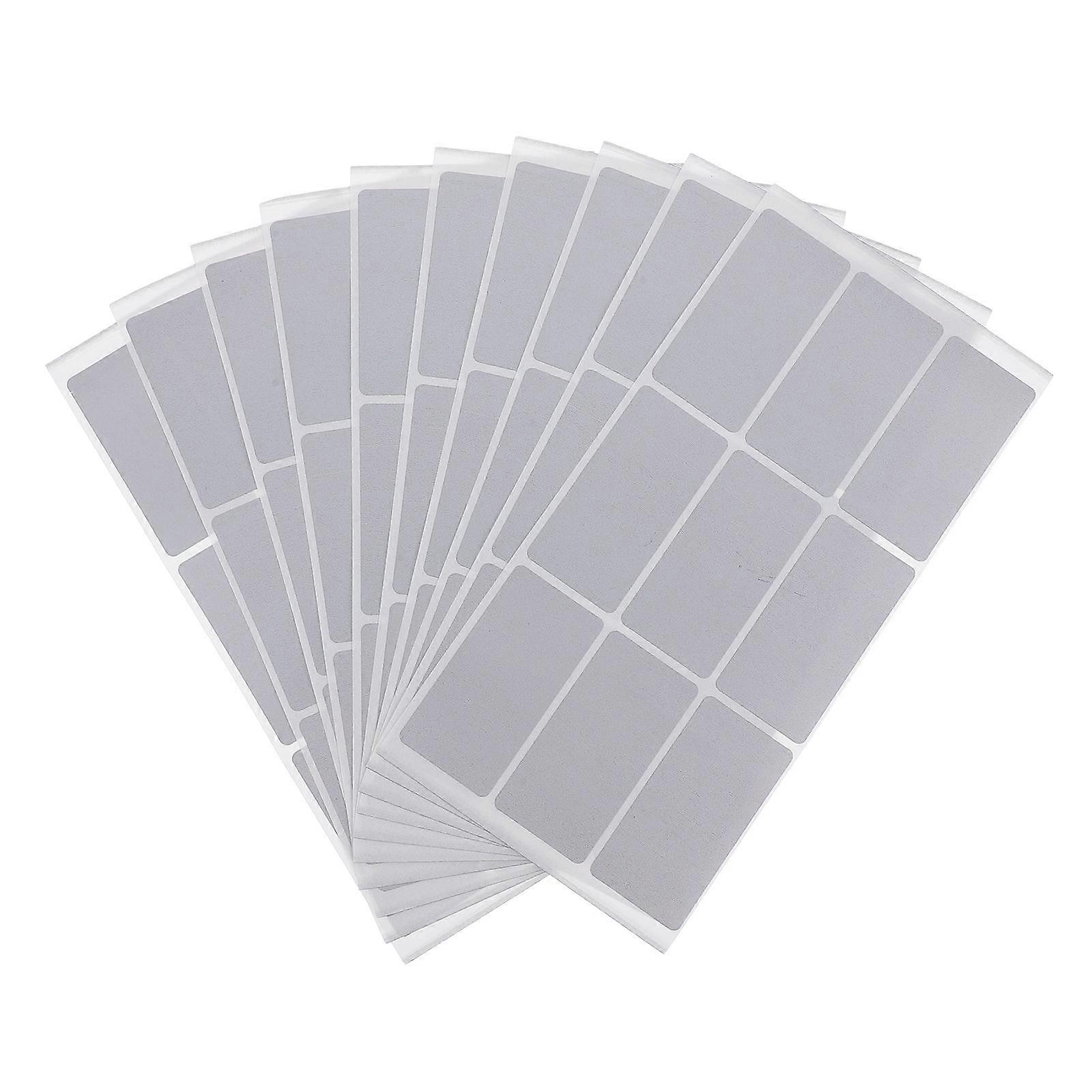 Silver Rectangular Scratch Off Stickers for DIY Games 10 Sheets Self Adhesive