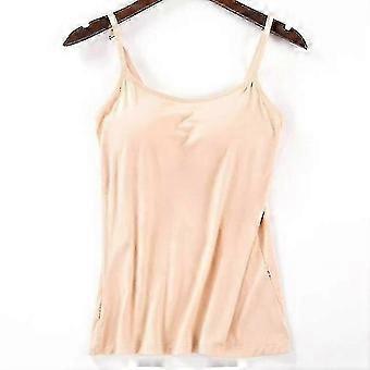 Women Padded Soft Casual Bra Tank Top Women Spaghetti Cami Top Vest Female Camisole With Built In Bra Banmo