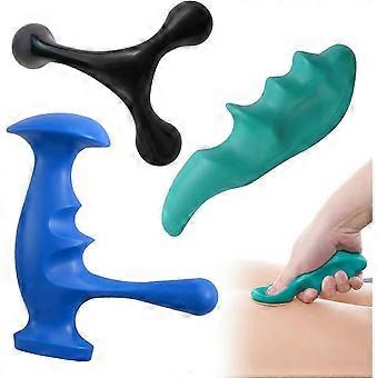 3-piece Manual Trigger Point Massage Tools and Thumb Saver Set, Quality Plastic, Sturdy, Deep Tissue Self Massage Tools with Accurate Pressure for Ful