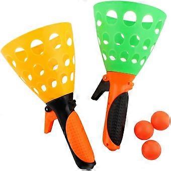 und Fangspielzeug-Set für Jungen und Mädchen, 2 Werfer und 3 Bälle, Outdoor-Eltern-Kind-Wurfspiel für Jungen und Mädchen, fördert die Hand-Augen-Koordination für Babys