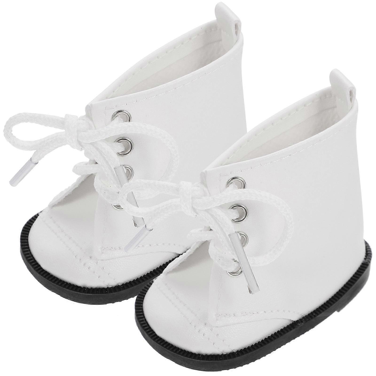 1 Par de Botas de Vestir de Boneca Botas de PU Miniatura de 18 polegadas Sapatos de Boneca