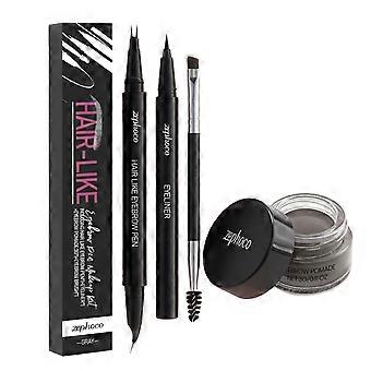Zephoco Grey Eyebrow Dyeing Set for Daily Eyebrow Shape, Natural Stereoscopic Contour, Smooth Color Rendering, Smooth Eyebrow Dyeing Set