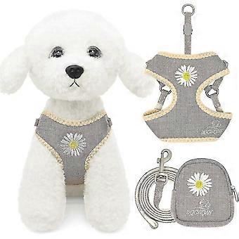XYCY-Small Dog Leash And Harness Set Brown Dog Harness For Small Dogs Step In Harness Set, Soft Breathable Mesh Vest Harness Recommend For French Bull