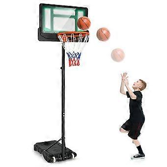 Basketball stand 90/158-210 cm height adjustable basketball hoop with stand weatherproof indoor outdoor green