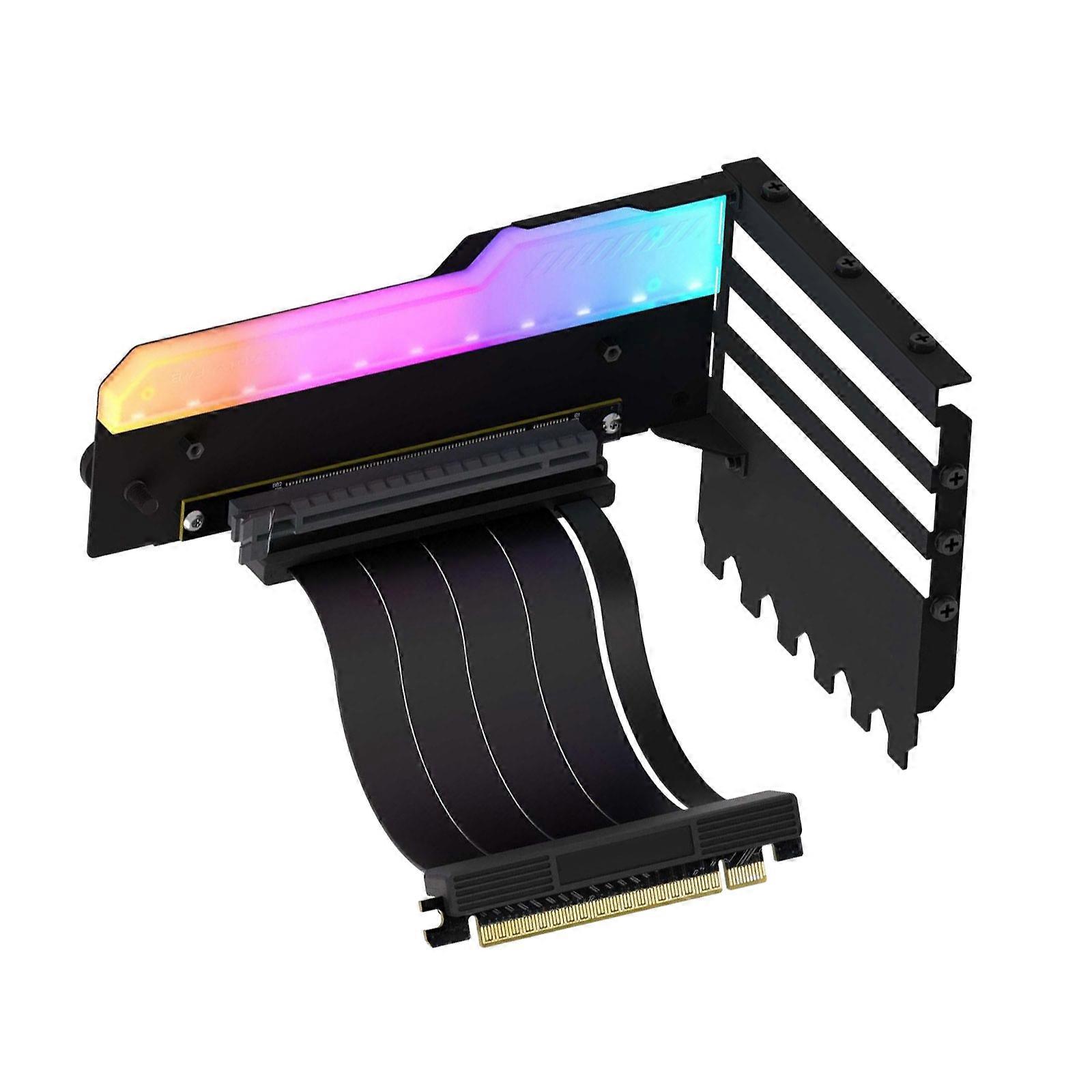 Enhances Aesthetics with Vertical GPU Bracket Holder 90 Degree Mount Rack PCIe4 CableSupport 5V ARGB Motherboards  Black