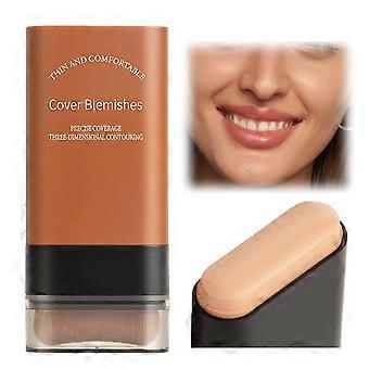 Hydrating Foundation Stick with Brush, Full Coverage Concealer, Lightweight Travel Size (03)