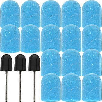 Blue Sanding Caps Nail Polishing Tool for Manicure 1Set Replaceable Nail Art