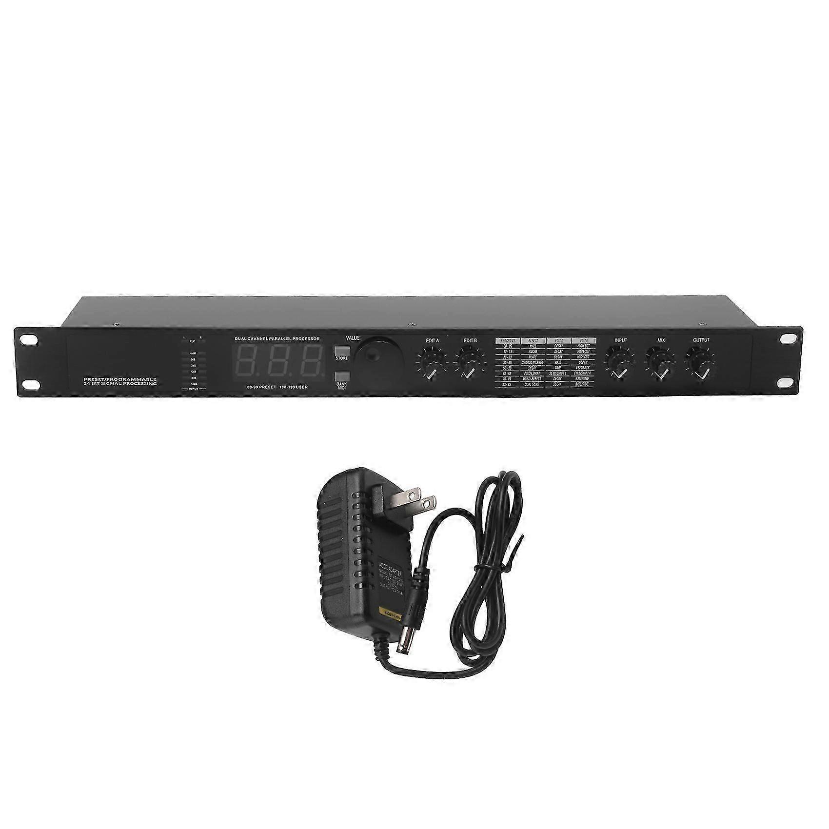 Professional Digital Reverberation Multi Effect DSP Processor Audio Processor Equalizer US PLUG