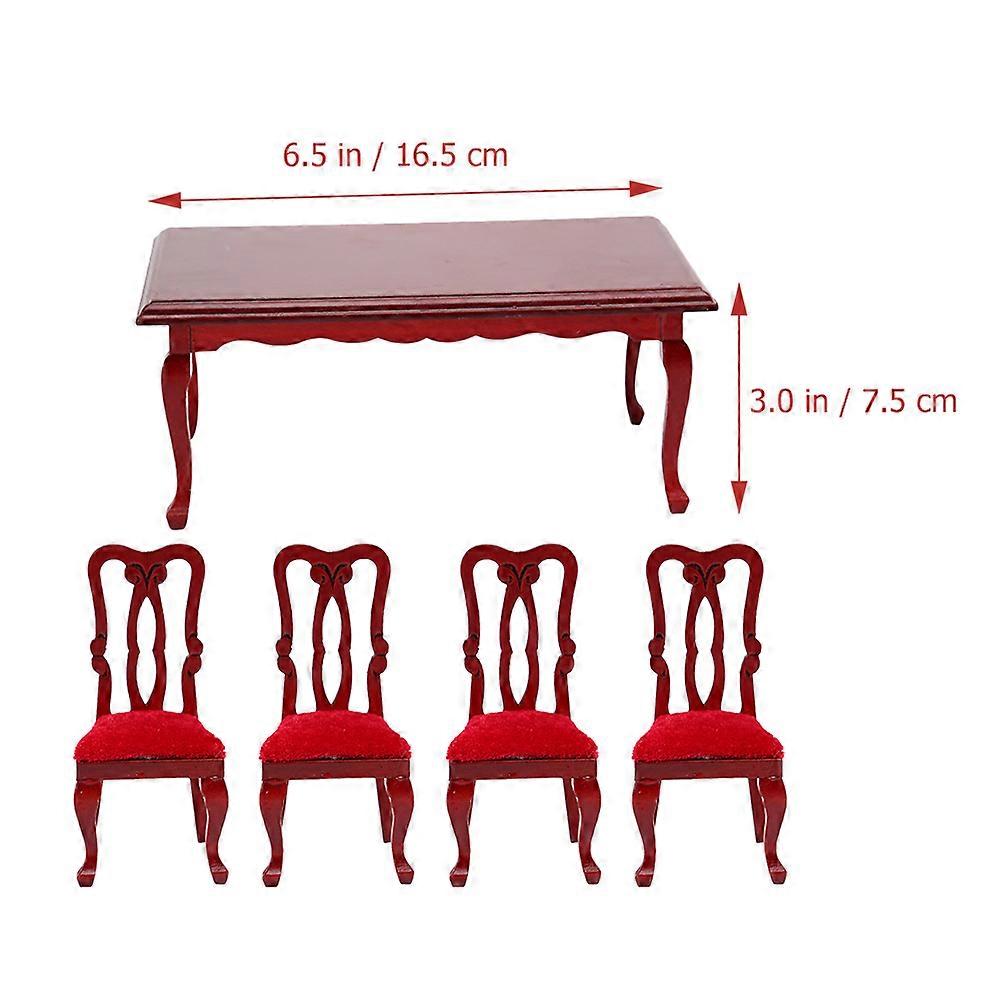 1 Set Tiny House Decoration Accessories 1/12 Scale Tiny House Table Chairs