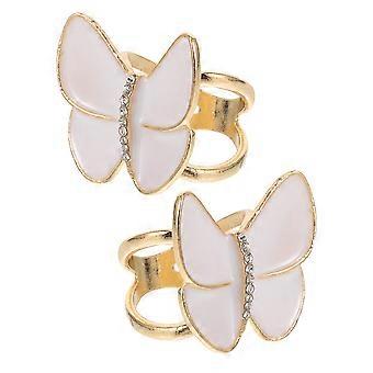 Scarf Rings White Butterfly Scarf Buckle Decoration with 10Pcs for Women