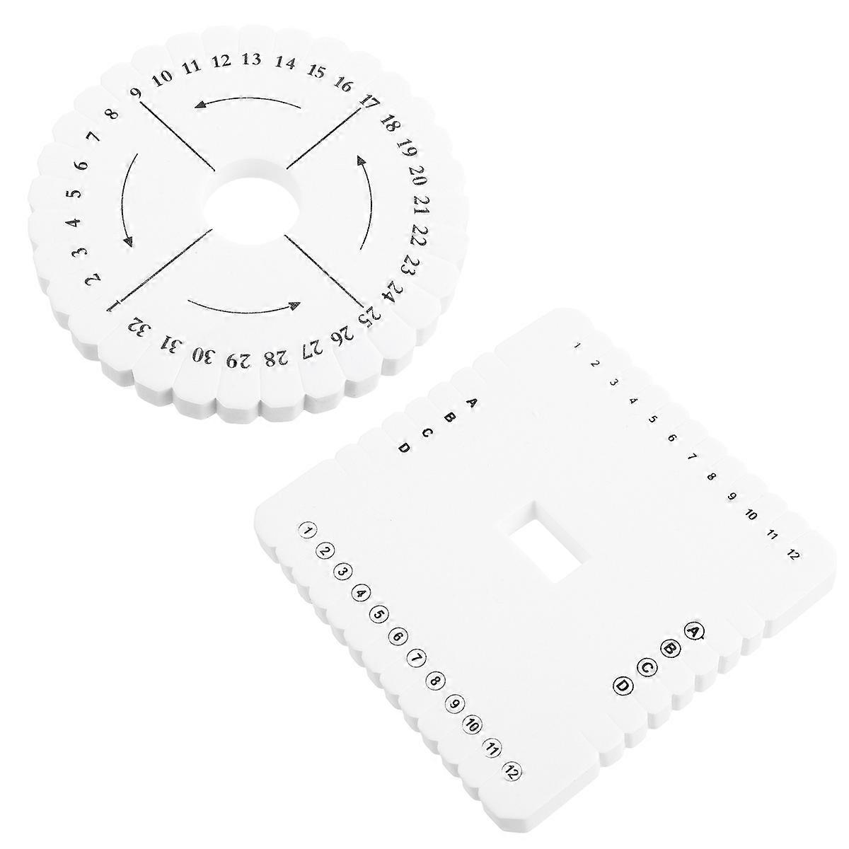 2pcs Practical Beading Cord Disc Braiding Board Handmade Weaving Disk Plate