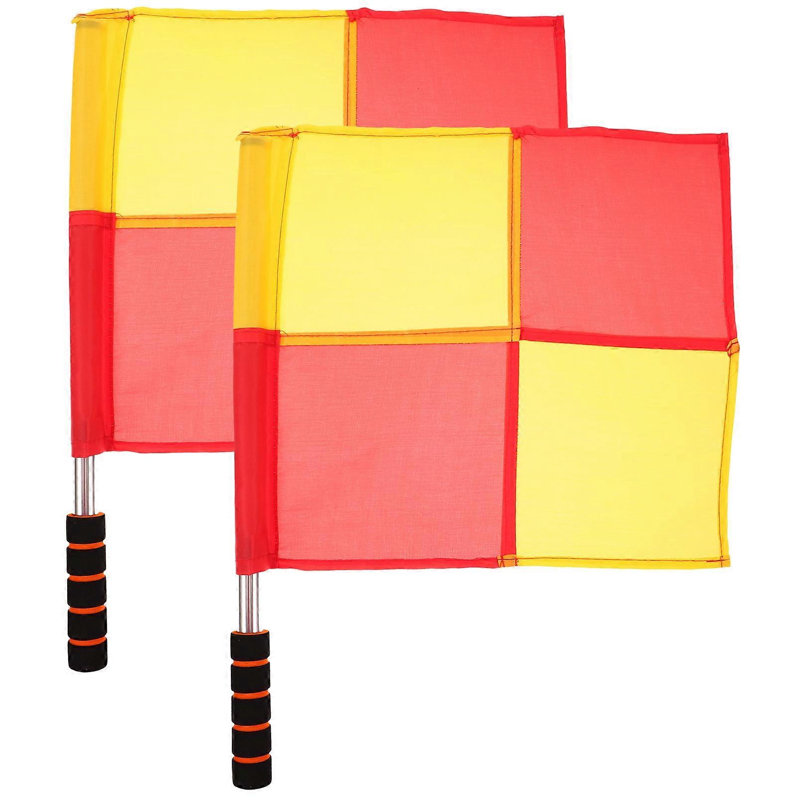 Referee Hand Flags Soccer Referee Flags for Outdoor Match 2Pcs