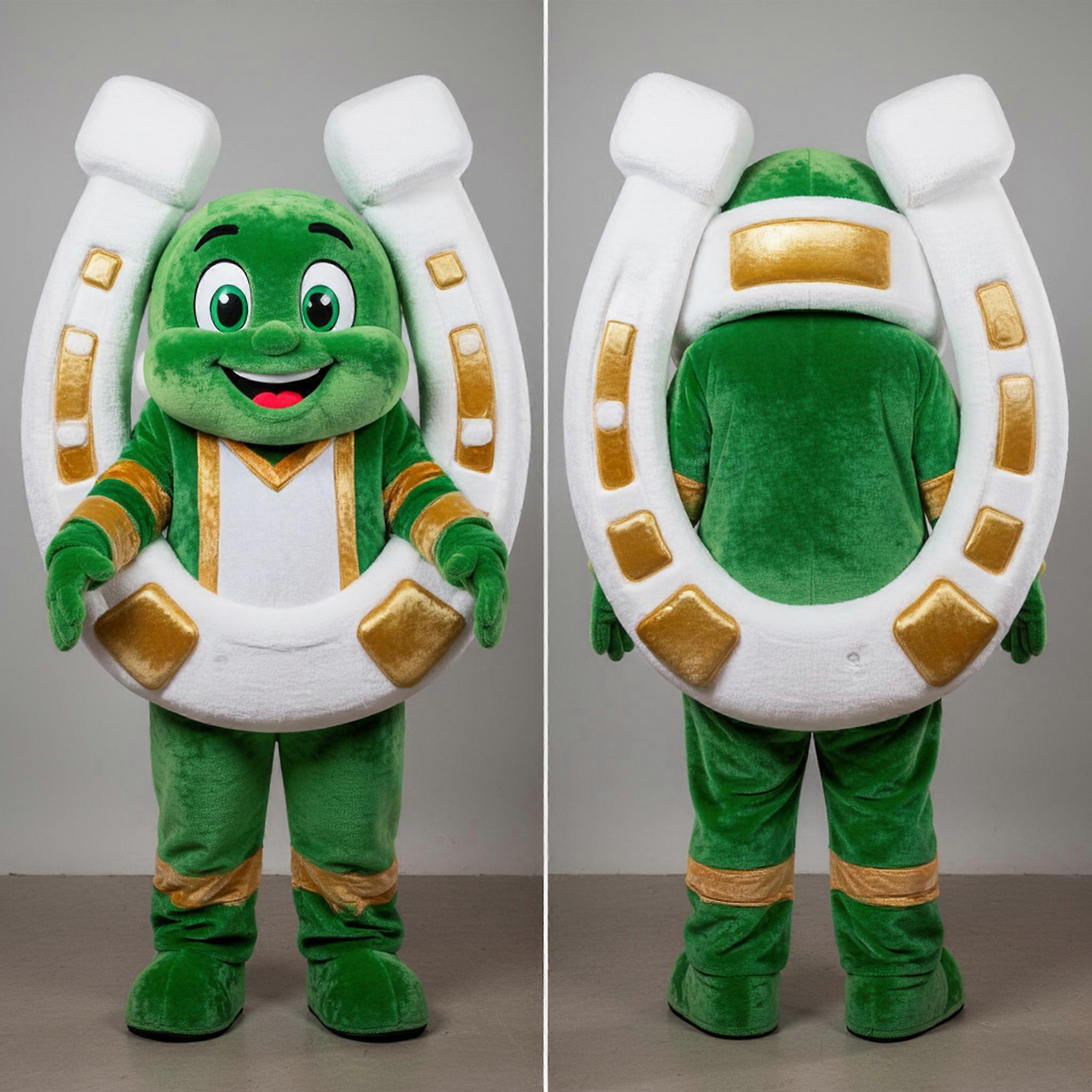 MASTICOT White Oversized Horseshoe Mascot