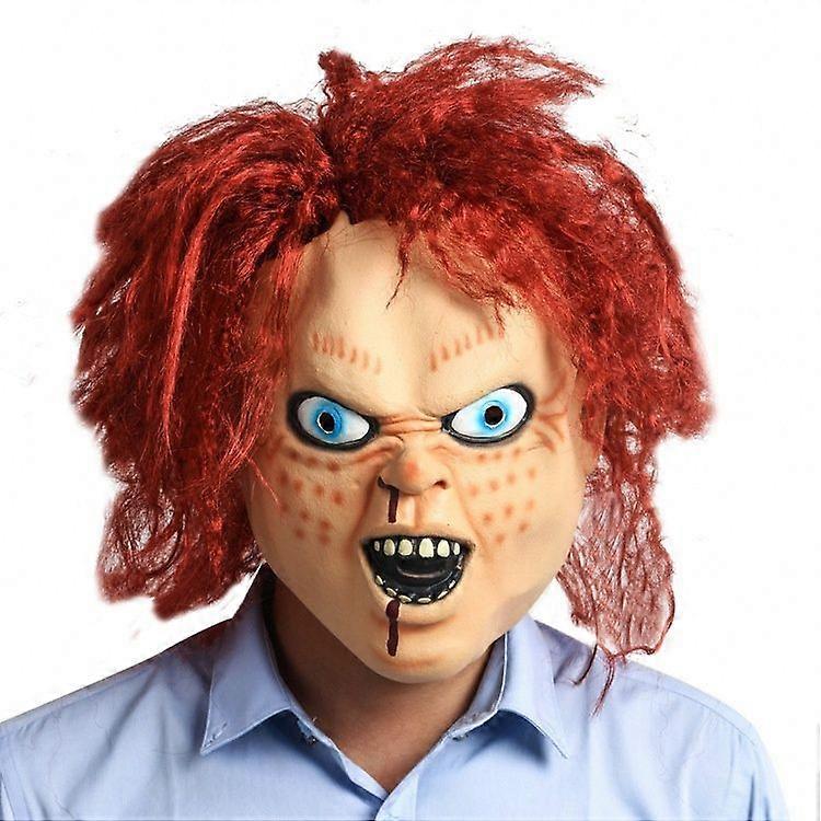 Red-Haired Horror Doll Character Face Mask