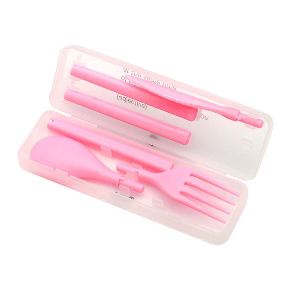 3pcs Cutlery Set Tableware Portable Spoon Chopsticks Fork ABS