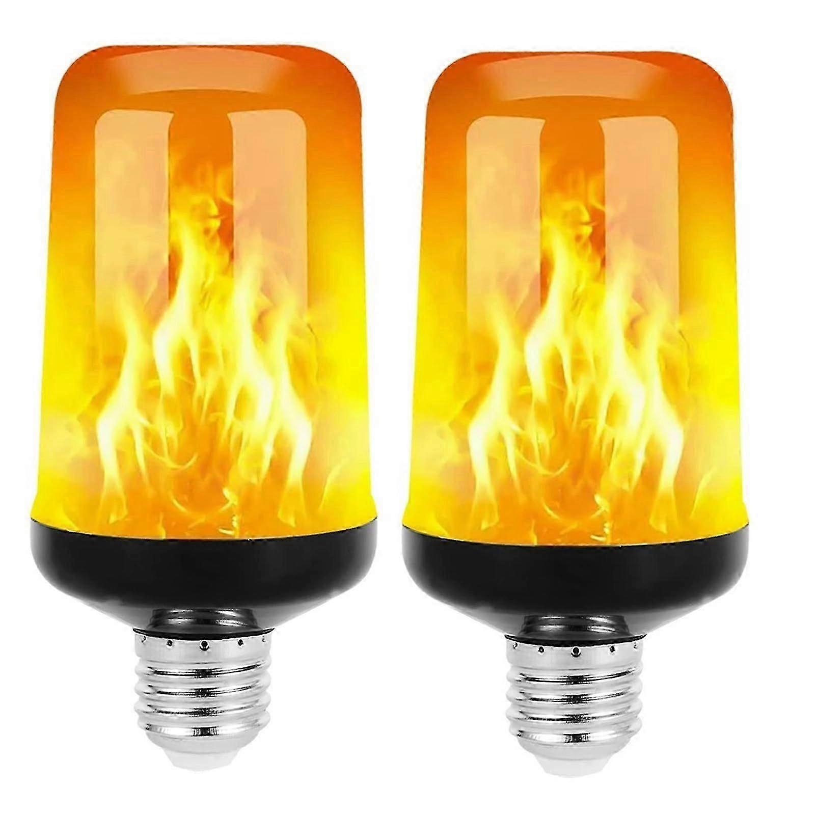 2 PCS LED Flame Light Bulb, Flame Effect Light Bulb, 4 Lighting Modes-Good