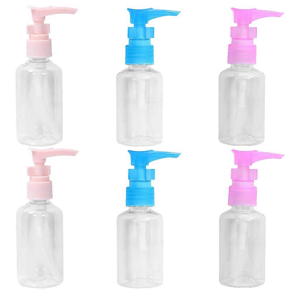 Assorted Color 6Pcs Plastic Shampoo Dispensing Bottles for Storage