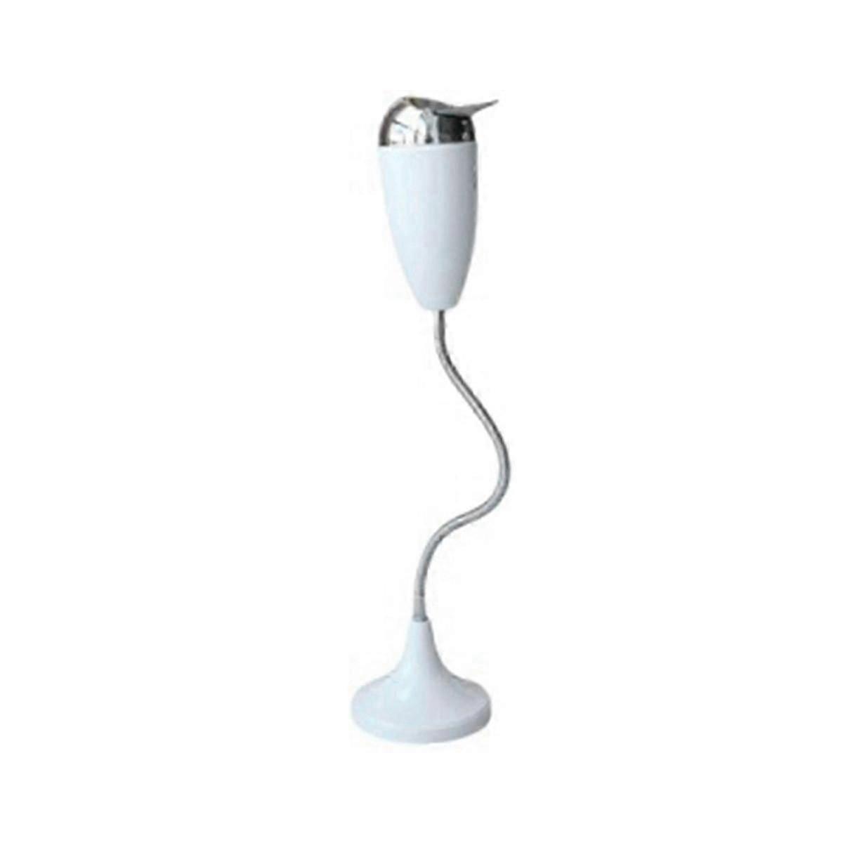 Floor Adjustable Vertical Ashtray with Lid Bendable Pipe White-SHZNV