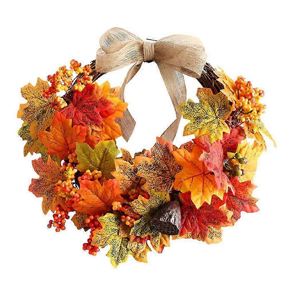 Pumpkin Sunflower Maple Leaf Wreath