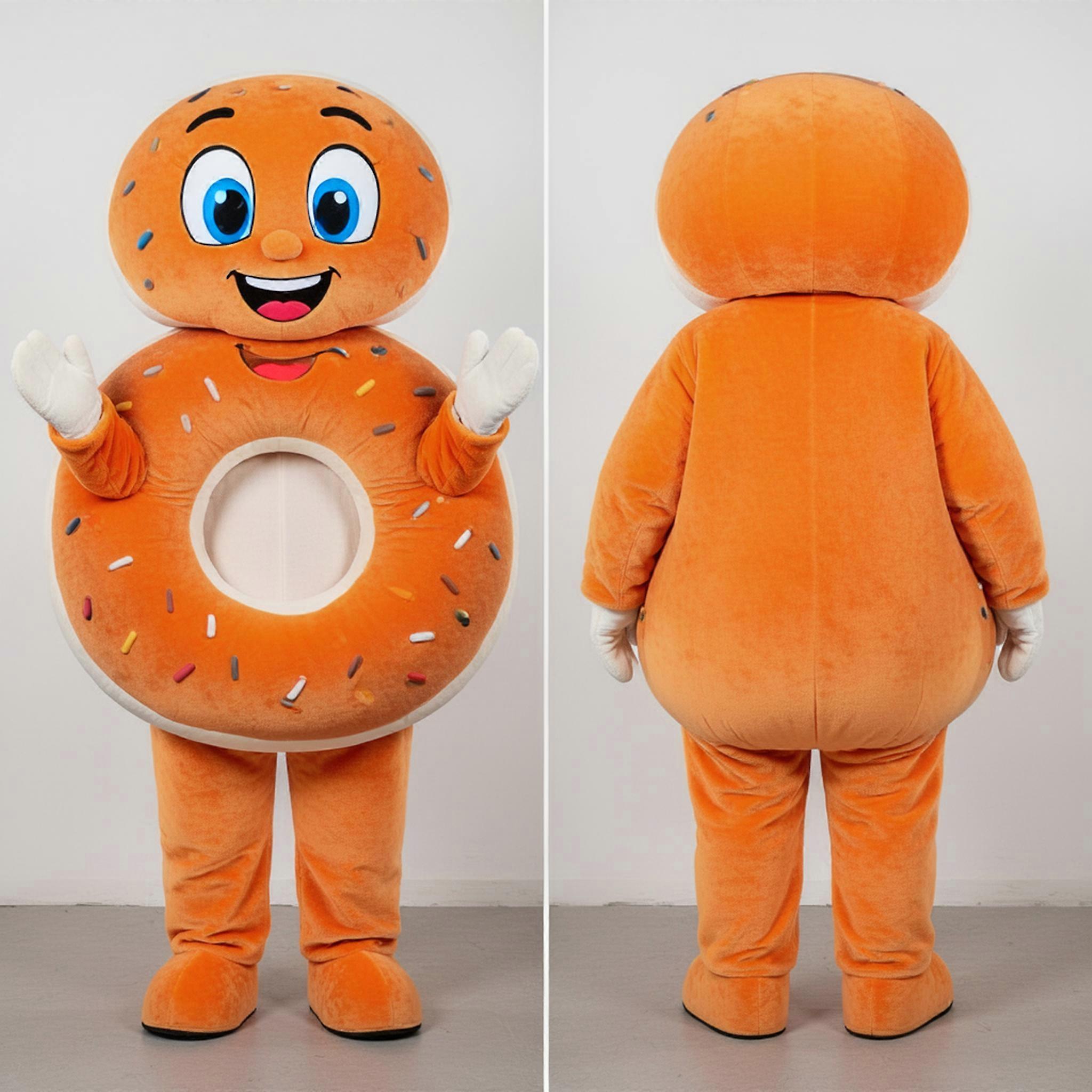 MASTICOT Bright Orange Fluffy Bagels Mascot