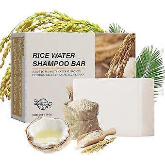 Reiswasser Shampoo Bar, 2 in 1 nährendes und stärkendes Shampoo & Conditioner für Haarwachstum und Ölkontrolle, Reinigung & Reinigung Befeuchtend