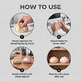 Cute Dumpling Squeeze Slow Rising Fidget Sensory Toy Kawaii Steam Bun Stress Relief Squeeze Toy For Kids Adults Gift