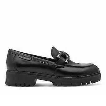 Women's Tamaris 24740 47 001 | Black Leather | Womens Chunky Sole Slip On Loafers