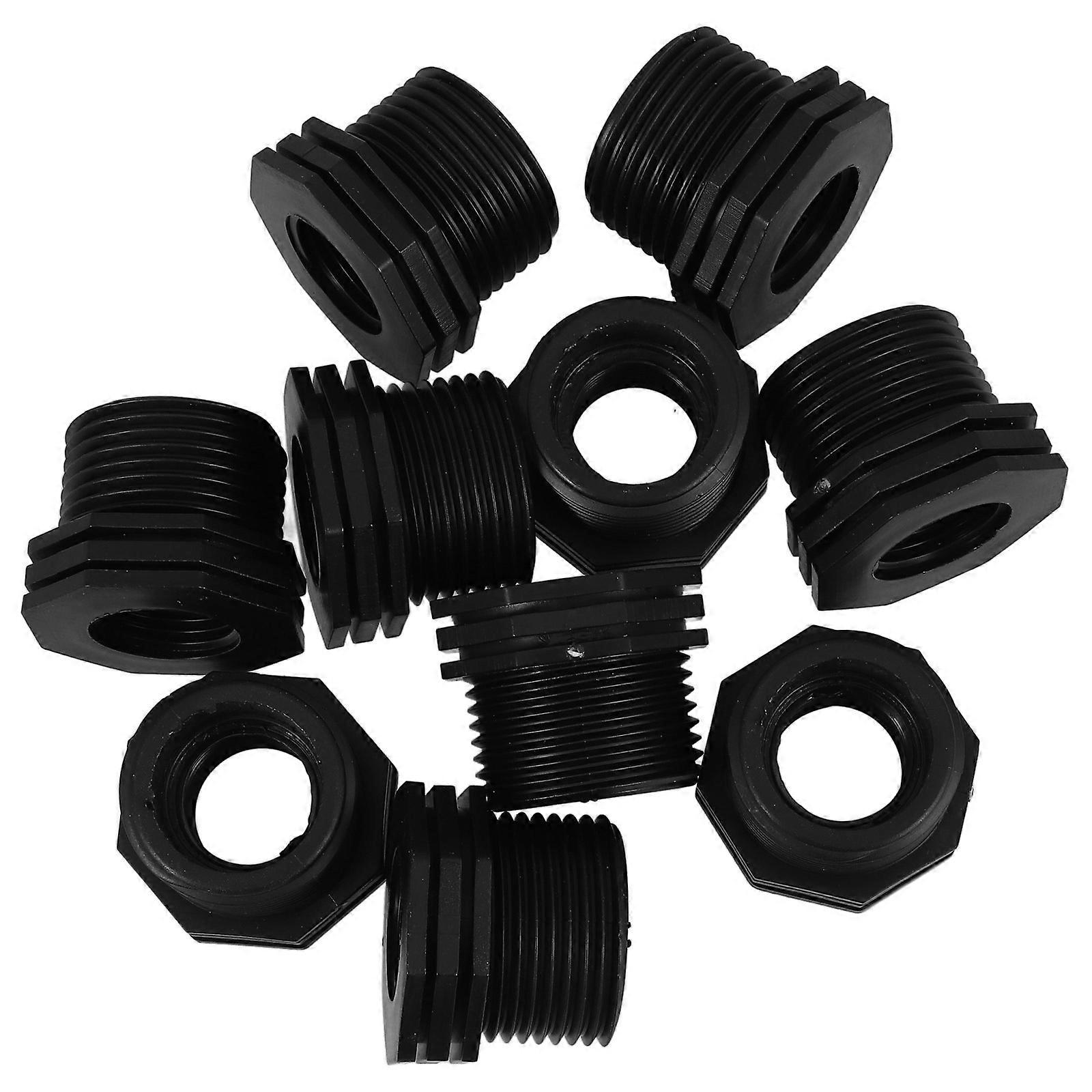 Black Plastic Out Thread Connector Pipe Fitting for Inner Thread Conversion 10Pcs