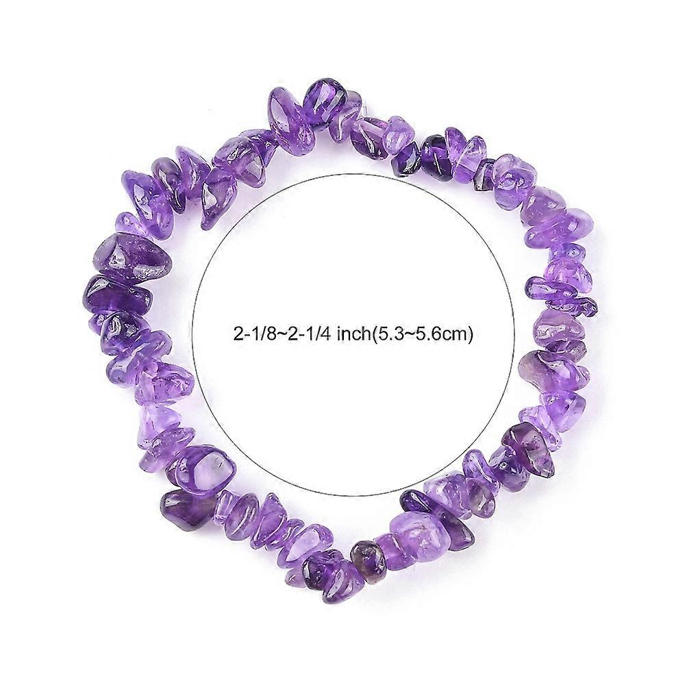 Amethyst Chips Stretch Bracelets Inner Diameter: 2-1/8~2-1/4 inch(5.3~5.6cm)