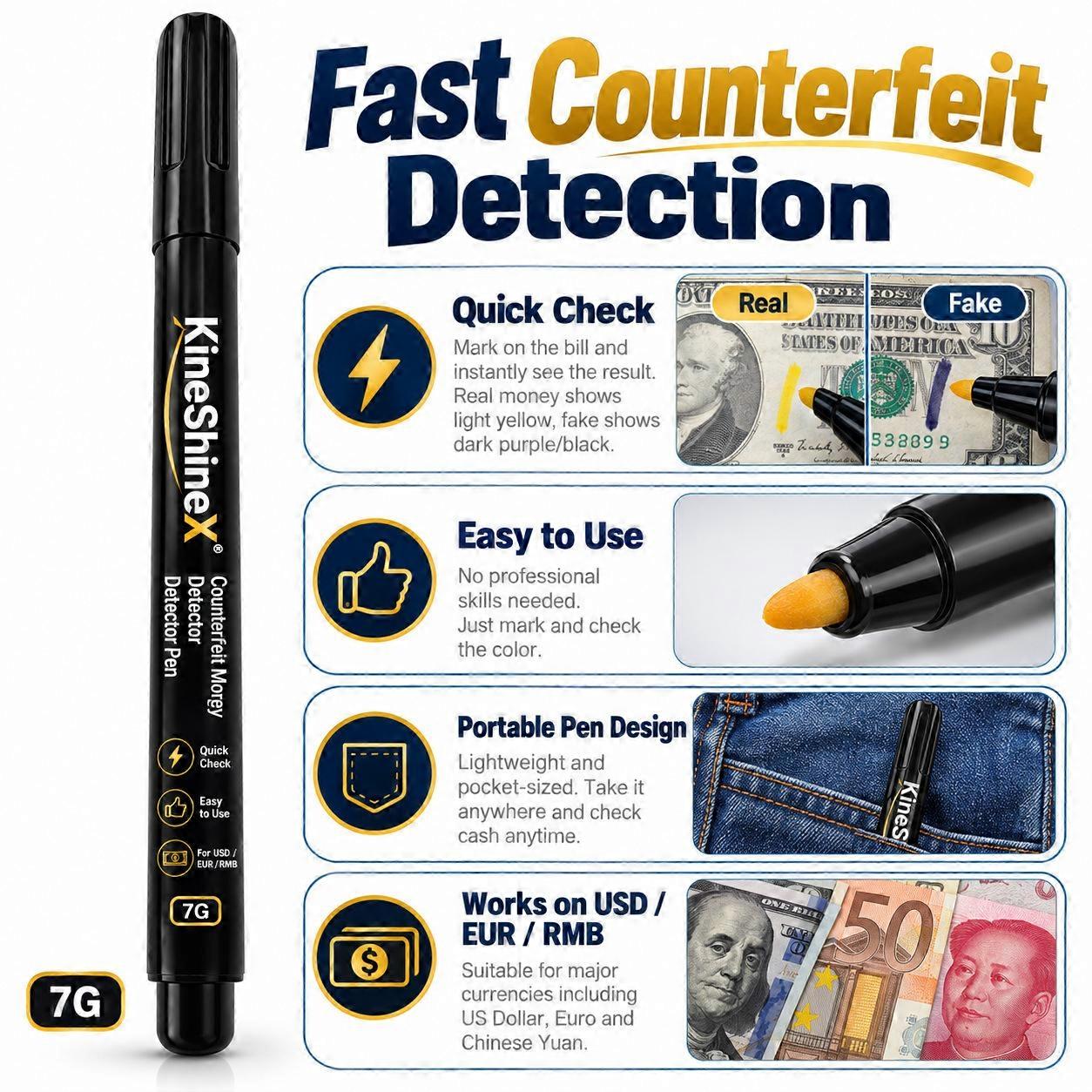 Spot Counterfeit Notes Fast with a Detector Pen that Marks in Seconds