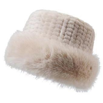 Women's Round Bucket Hat Warm Knit Beanie Fashionable Winter Cap for Travel 