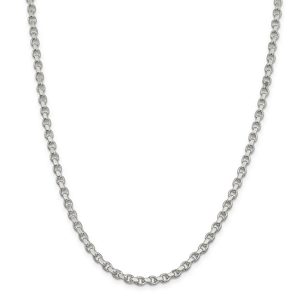 925スターリングシルバー4mmスパークルカットロロチェーンネックレスチェーンネックレス女性と男性用ネックレス - 長さ:18〜30