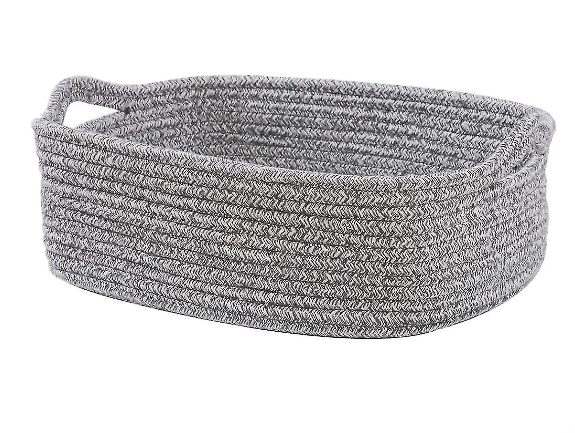 Geweven katoenen touw opbergmand, (14,5 "x 11" x 5 ") cube commode organizer, grijs