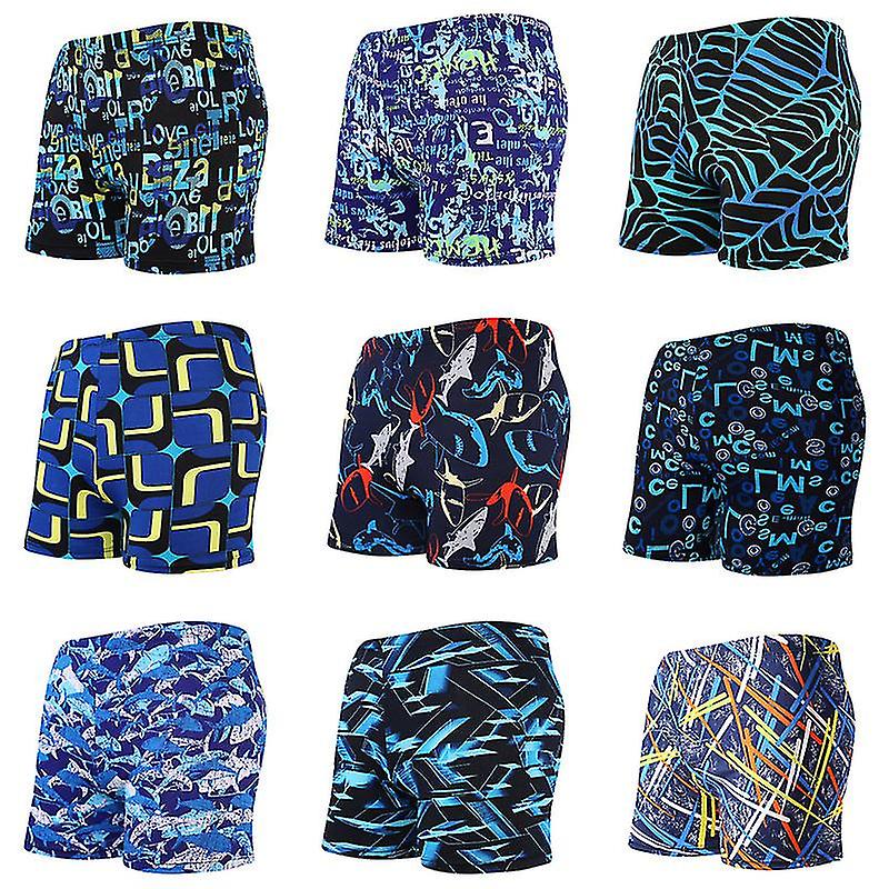 Summer Men Swimming Trunks Male Printing Boxer Swim Shorts Beach Surf Elastic Swimsuit