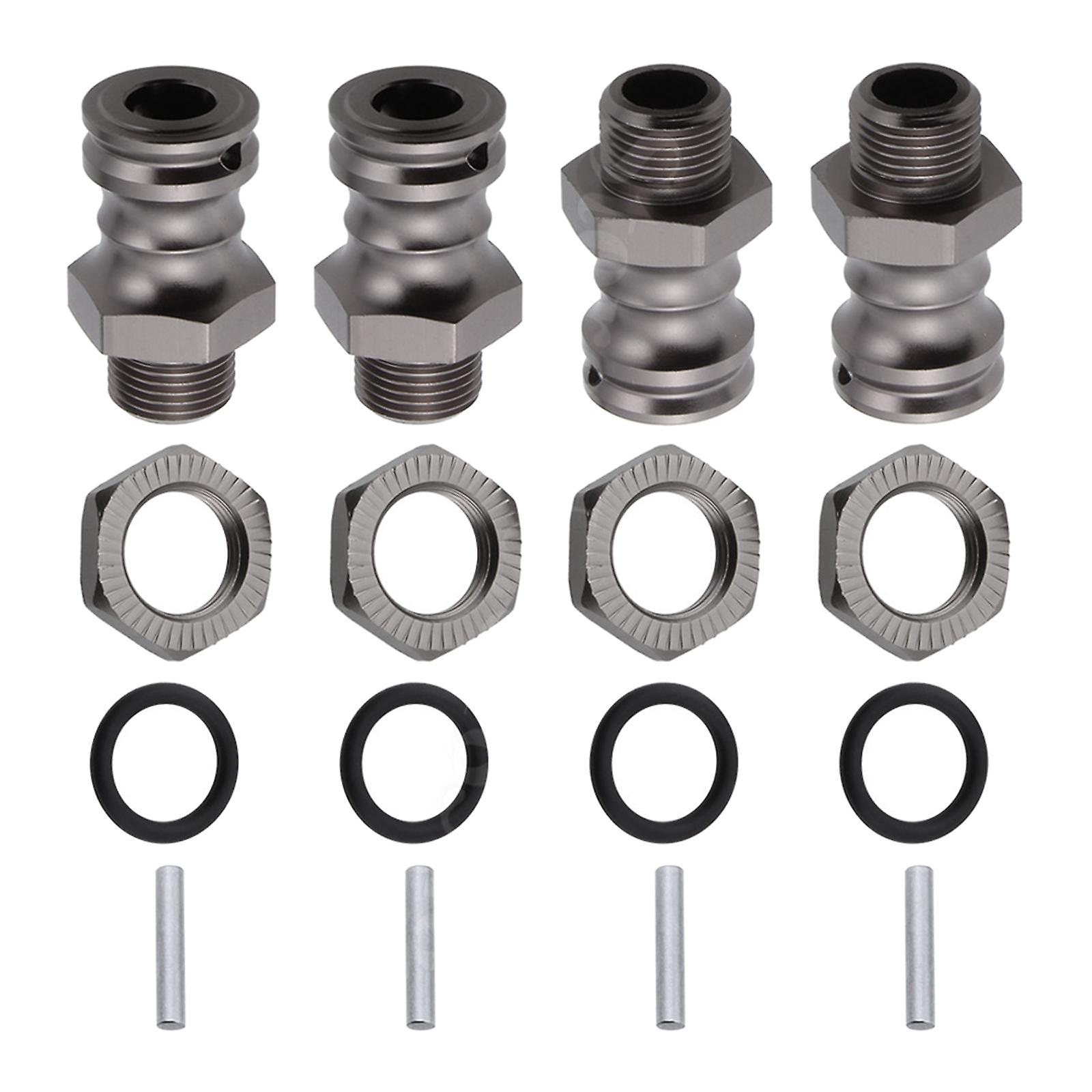 4Pcs 17mm to 23mm Wheel Hex Hub Adapter Conversion Extension Titanium Gray