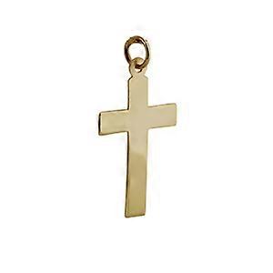 9ct Gold 24x14mm plain flat latin Cross