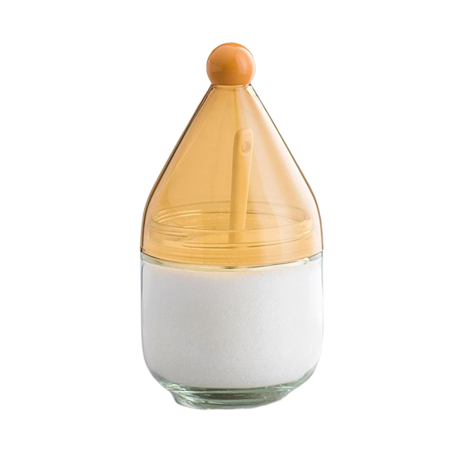 Glass Condiment Container With Spoon Durable Fragile Seasoning Set For Office Hotel Restaurant