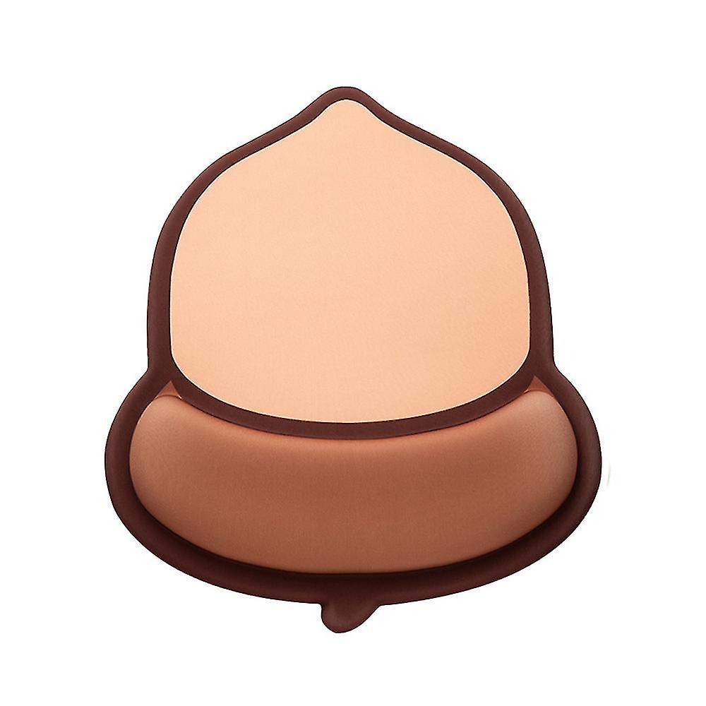 Ergonomik Mouse Mat Kahverengi Meşe Palamudu Somun Bilek Pedi Fare Mat Ile Jel Bilek Desteği Mouse Mat