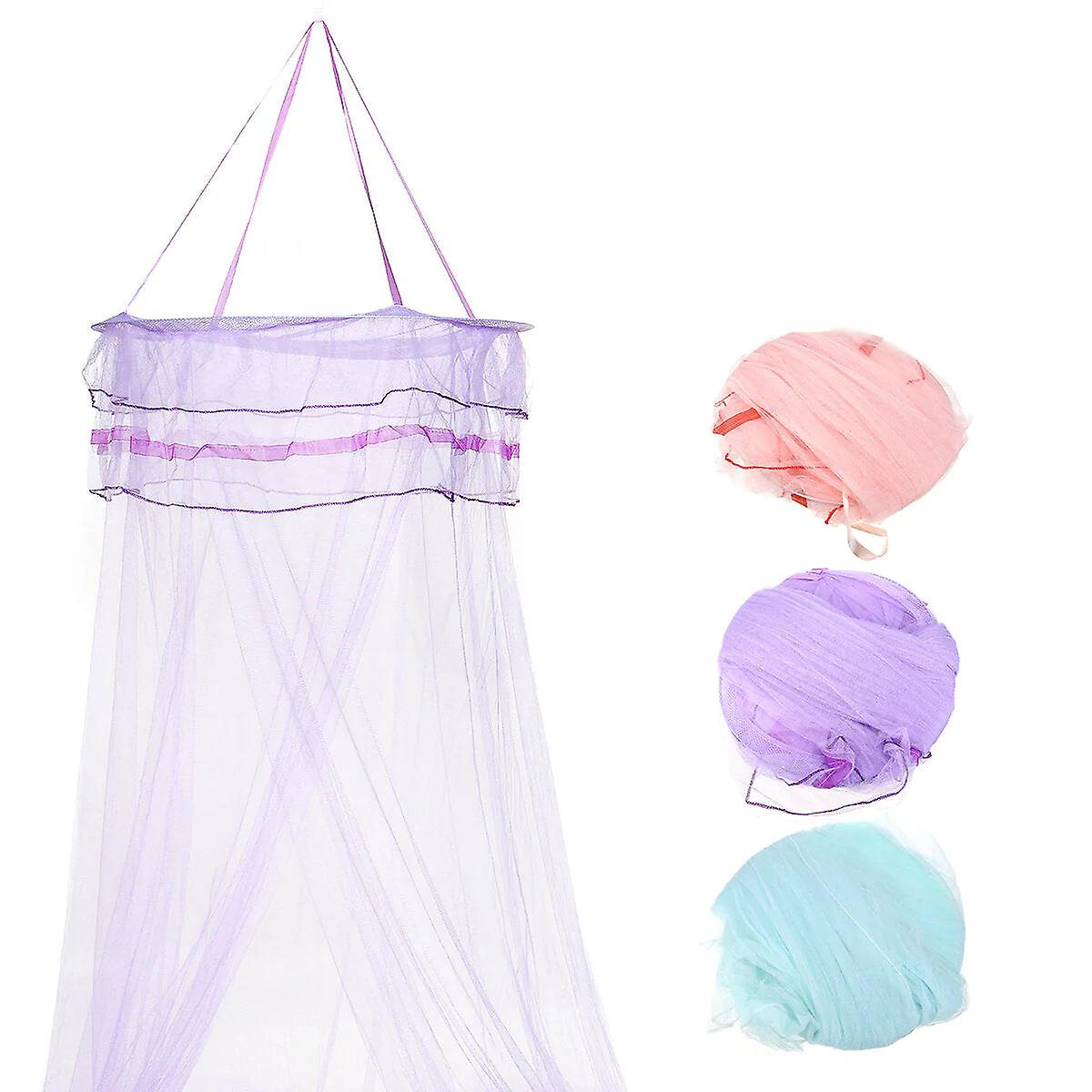 Princess Dome Mosquito Net Bed Canopy With Lace And Led Lights - Bedroom Decor