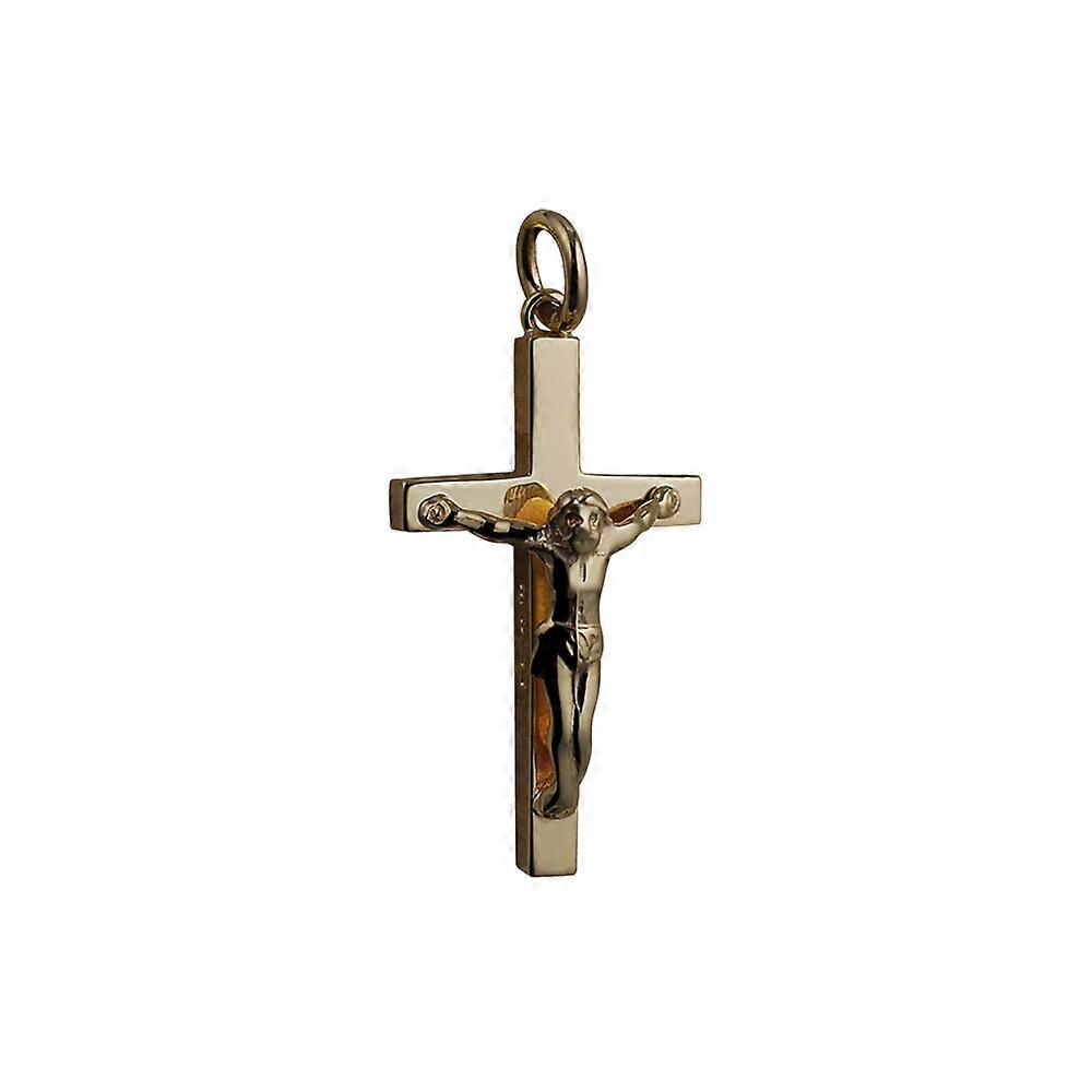9ct Gold 30x18mm solid block Crucifix Cross